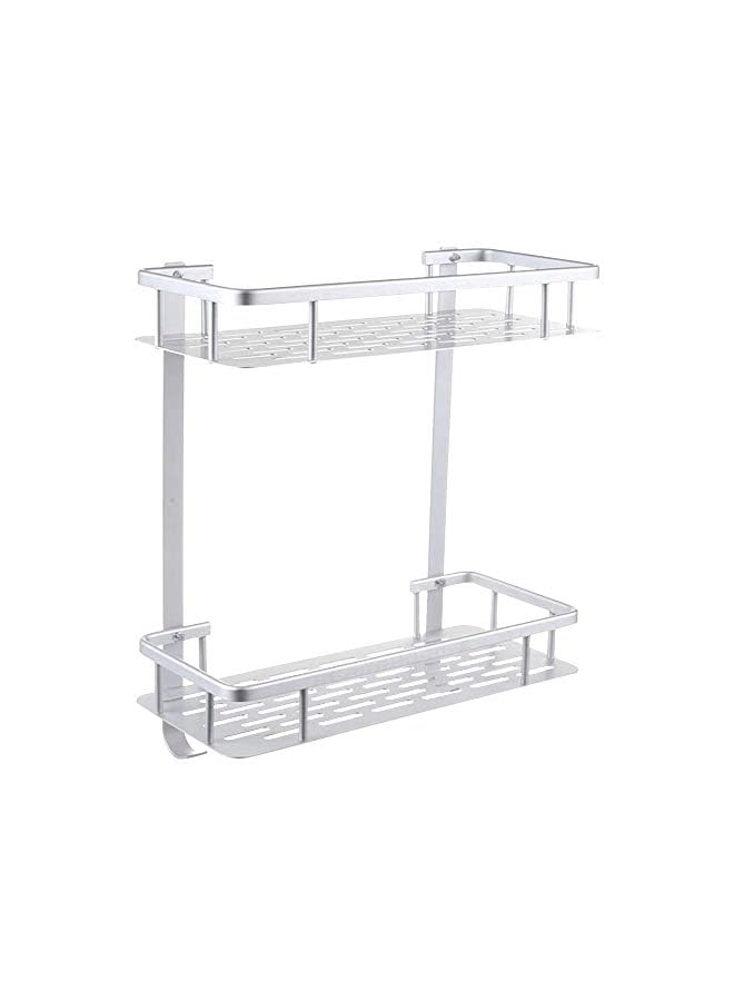 راكسوم رف حمام من الطبقة مثبت على الحائط بدون حفر سلة تخزين الدش شديدة التحمل من الألومنيوم - Image 2