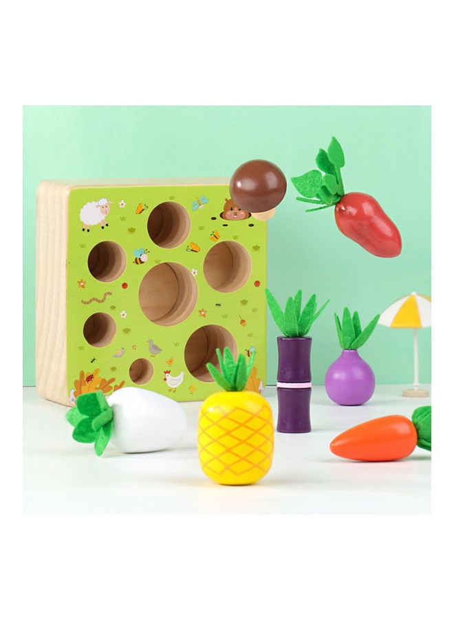 Wooden Board Vegetable Carrot Harvest Matching Puzzle Set - Image 2
