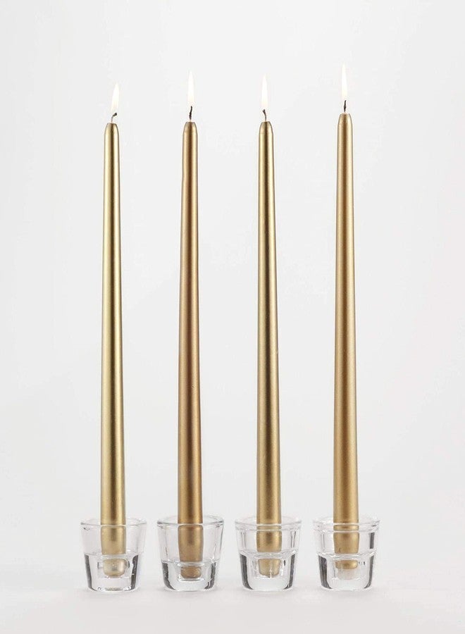 VO design Kuber Selection Pack of 9 Pcs 9.5 Inch Premium Golden Metallic Taper Candle, 9.5" Long - Set of 9 Pcs (Pack of 9 Pcs) - Image 1