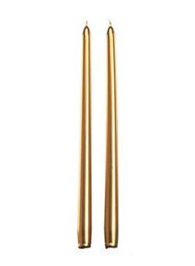 VO design Kuber Selection Pack of 9 Pcs 9.5 Inch Premium Golden Metallic Taper Candle, 9.5" Long - Set of 9 Pcs (Pack of 9 Pcs) - Image 3