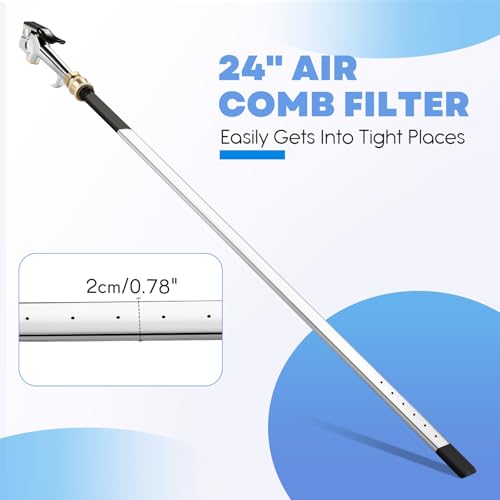 Threlaco 24" Air Filter, Radiator Cleaning Wand for High Efficiency Cooling Systems and Radiators, Water Air Cleaning Wands for Blow out Wash out Kit, Home Car Truck Power Washer Wand - Image 3