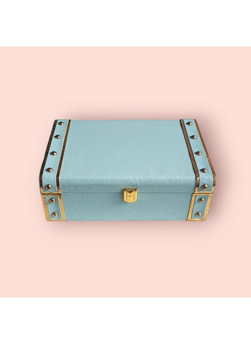 Polaris Fox Polaris fox Trunk Box for Gifting Purpose Size 10x7x35 inch Sky Blue Color Ideal for gifting and storage  - Image 1