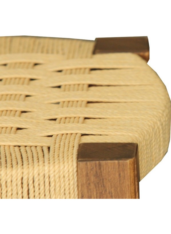 Bal-Kar Wooden Wicker Braided Stool Natural Color  - Image 4