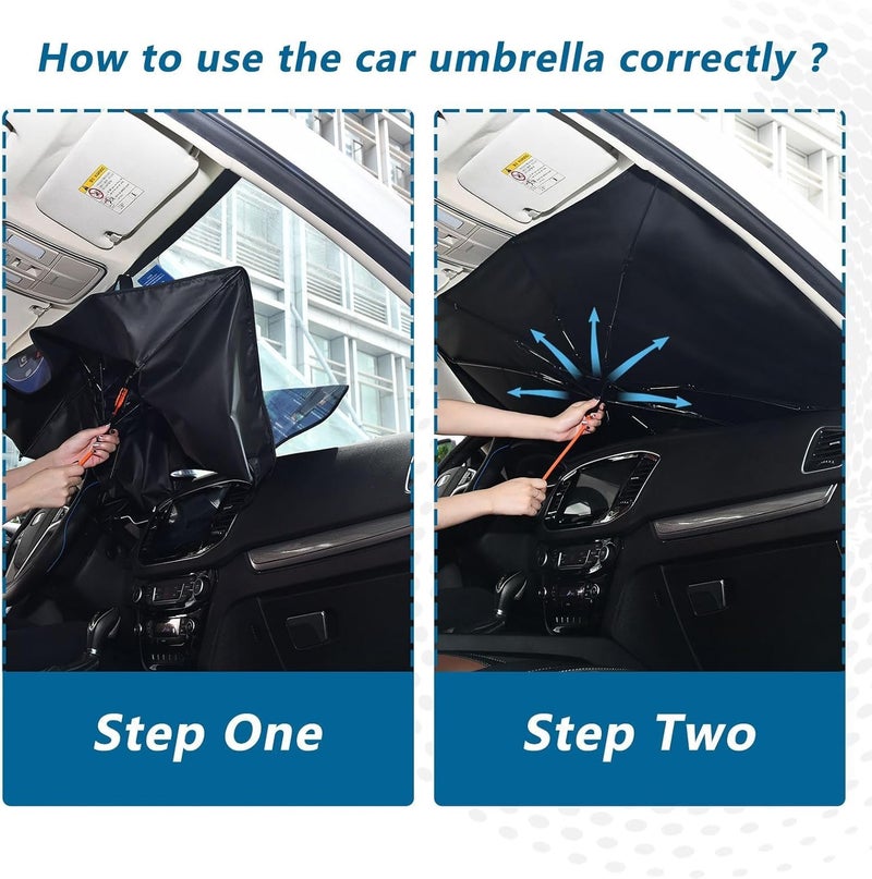 Windshield Sun Shade Umbrella Anime Woman Motor – Fashion Design, Protect Car from Sun & Heat Damage, Easy Store, Universal Fit 55” x 27.5” - Image 5