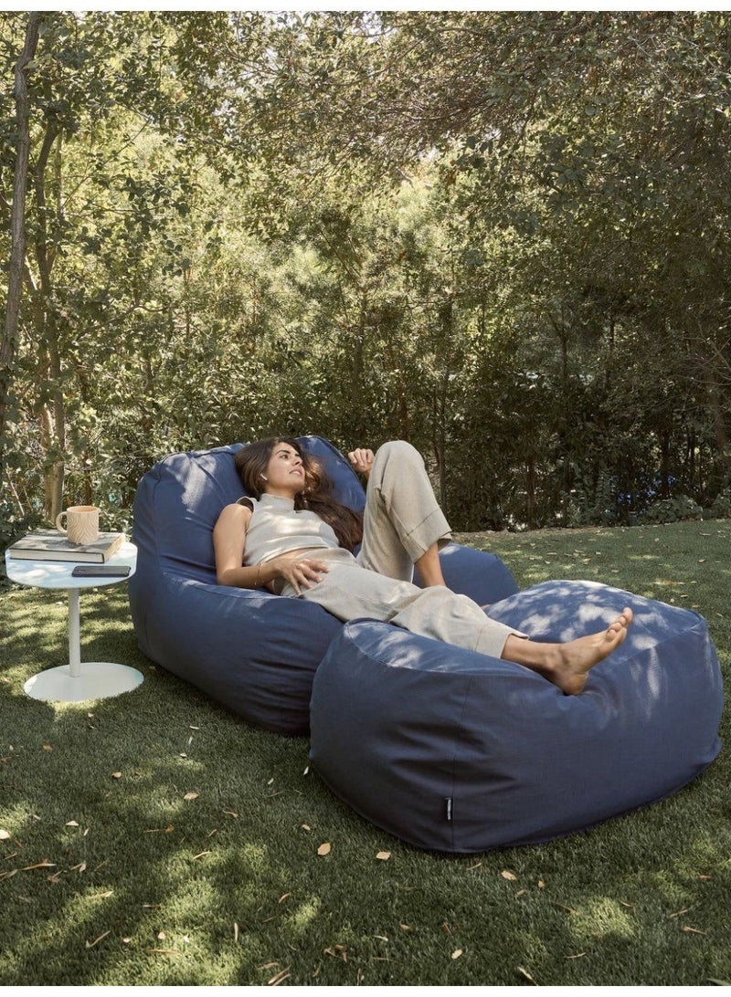 alharmayn Chairs + Pouf Waterproof Blue - Image 1