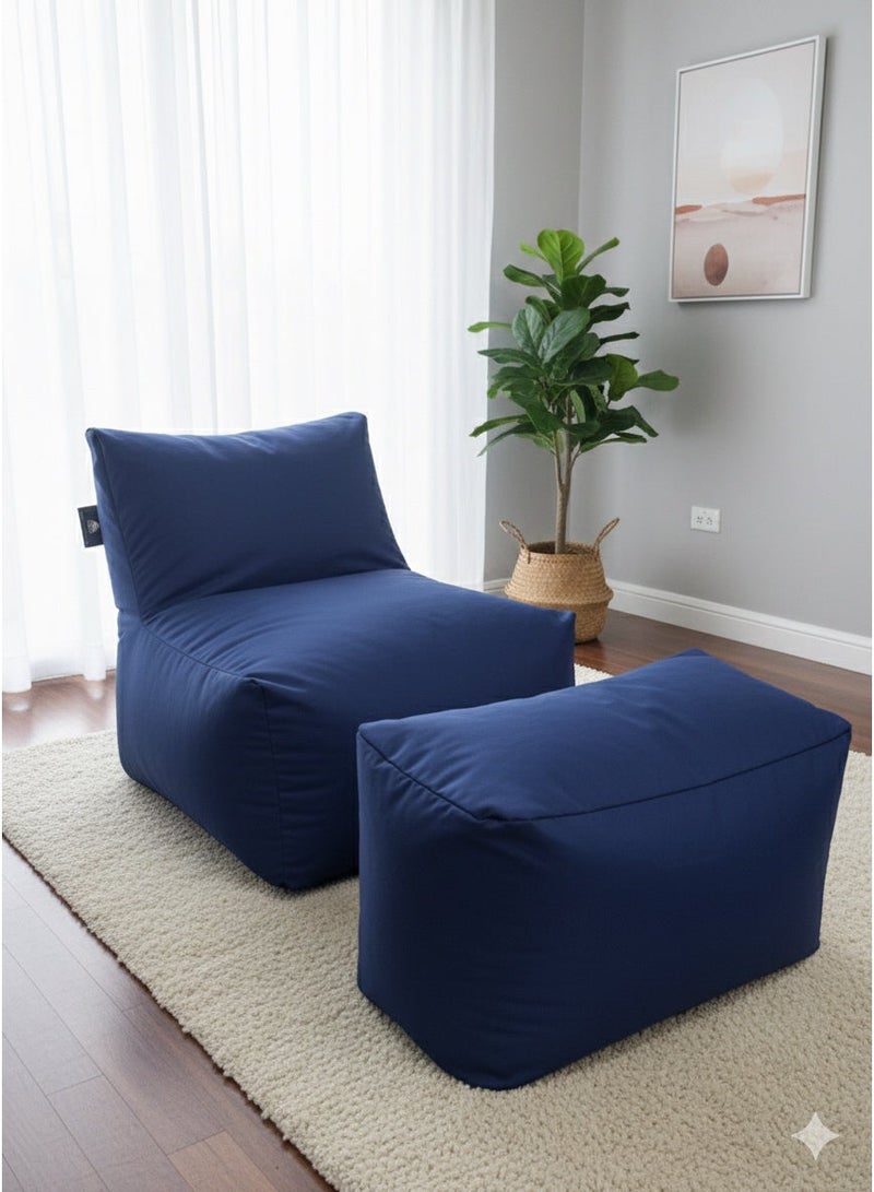 alharmayn Chairs + Pouf Waterproof Blue - Image 2