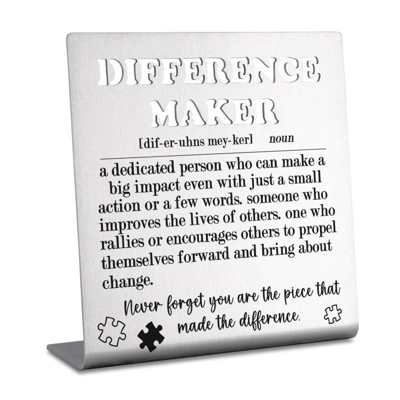 akeke Thank You Appreciation Gifts for Friends Women Men Leader Coach Boss Mentor Team Employees Coworkers Coworker Leaving Difference Maker Decorative Signs Plaques bke66  - Image 1