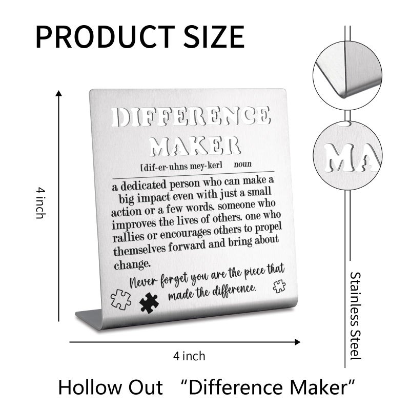 akeke Thank You Appreciation Gifts for Friends Women Men Leader Coach Boss Mentor Team Employees Coworkers Coworker Leaving Difference Maker Decorative Signs Plaques bke66  - Image 2