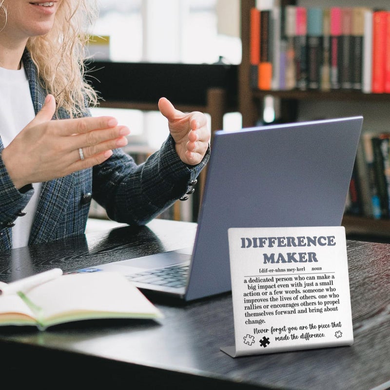 akeke Thank You Appreciation Gifts for Friends Women Men Leader Coach Boss Mentor Team Employees Coworkers Coworker Leaving Difference Maker Decorative Signs Plaques bke66  - Image 4