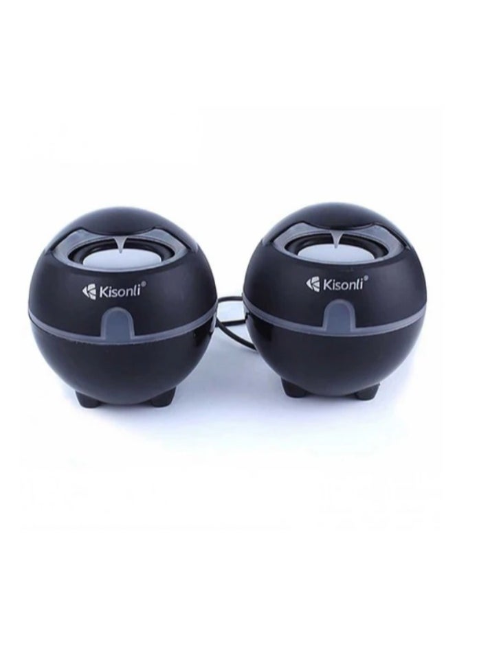 Kisonli - Wired Multimedia Computer Speaker USB 2.0 , Compatible with: PC & Mac - S-999 - Image 1