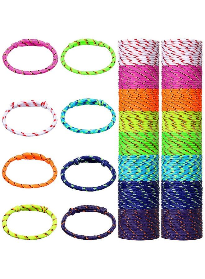 Remerry Friendship Bracelets Rope 168 Bracelets In 8 Assorted Colors Adjustable Bracelets For Kids Neon Rope Woven Friendship Bracelets For Girls And Boys Goody Bag Stuffers Party Favors (Bright Colors) - Image 1