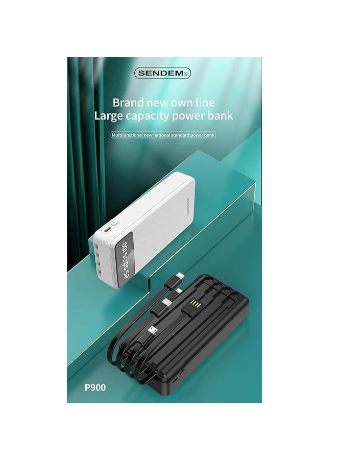 سبيس شوب - باور بانك متعدد الوظائف P700-10000mah مرفق مع 4 كابلات USB - Image 1