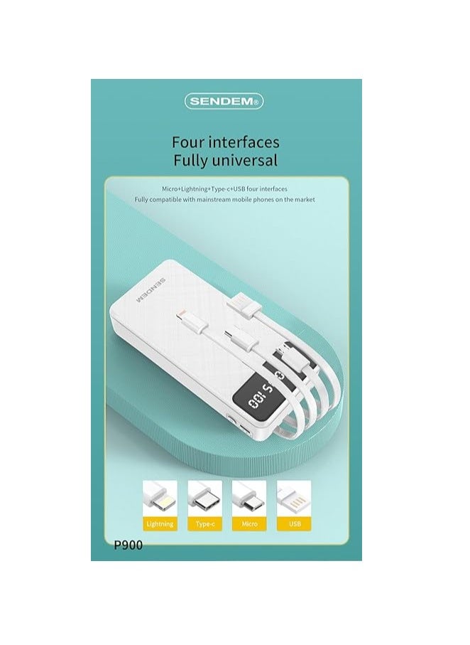 سبيس شوب - باور بانك متعدد الوظائف P700-10000mah مرفق مع 4 كابلات USB - Image 1