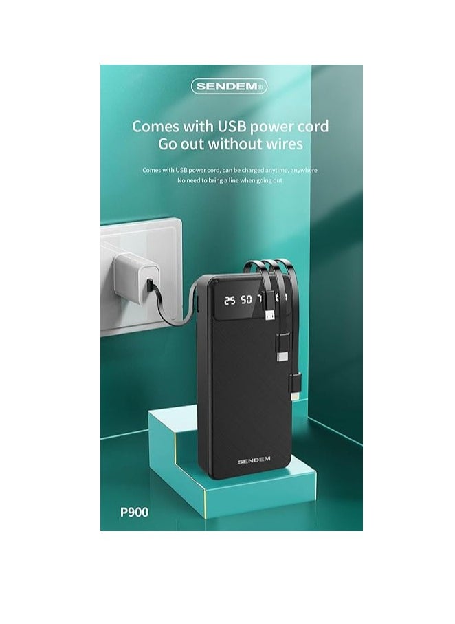 سبيس شوب - باور بانك متعدد الوظائف P700-10000mah مرفق مع 4 كابلات USB - Image 1