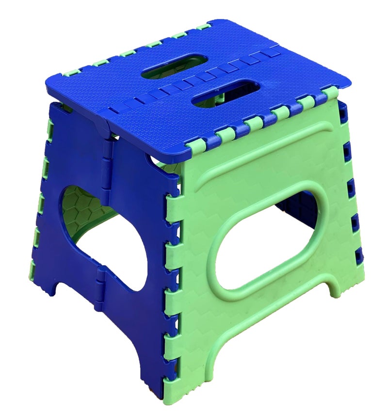 K3 Plastic Super Strong Folding Step Stool for Adults and Kids, Kitchen Stepping Stools, Garden Step Stool,Office Stool,Kitchen Stool Folding Stool (Small-Green- Blue) - Image 1