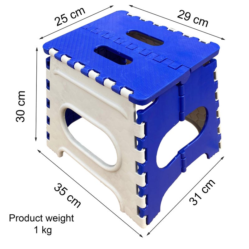 K3 Plastic Super Strong Folding Step Stool for Adults and Kids, Kitchen Stepping Stools, Garden Step Stool,Office Stool,Kitchen Stool Folding Stool (Small-Green- Blue) - Image 3