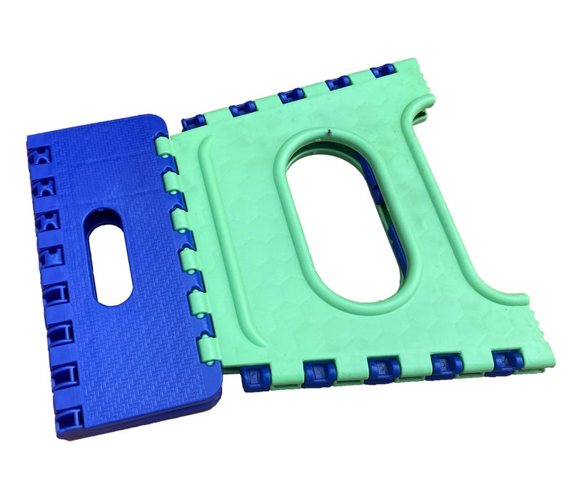 K3 Plastic Super Strong Folding Step Stool for Adults and Kids, Kitchen Stepping Stools, Garden Step Stool,Office Stool,Kitchen Stool Folding Stool (Small-Green- Blue) - Image 2