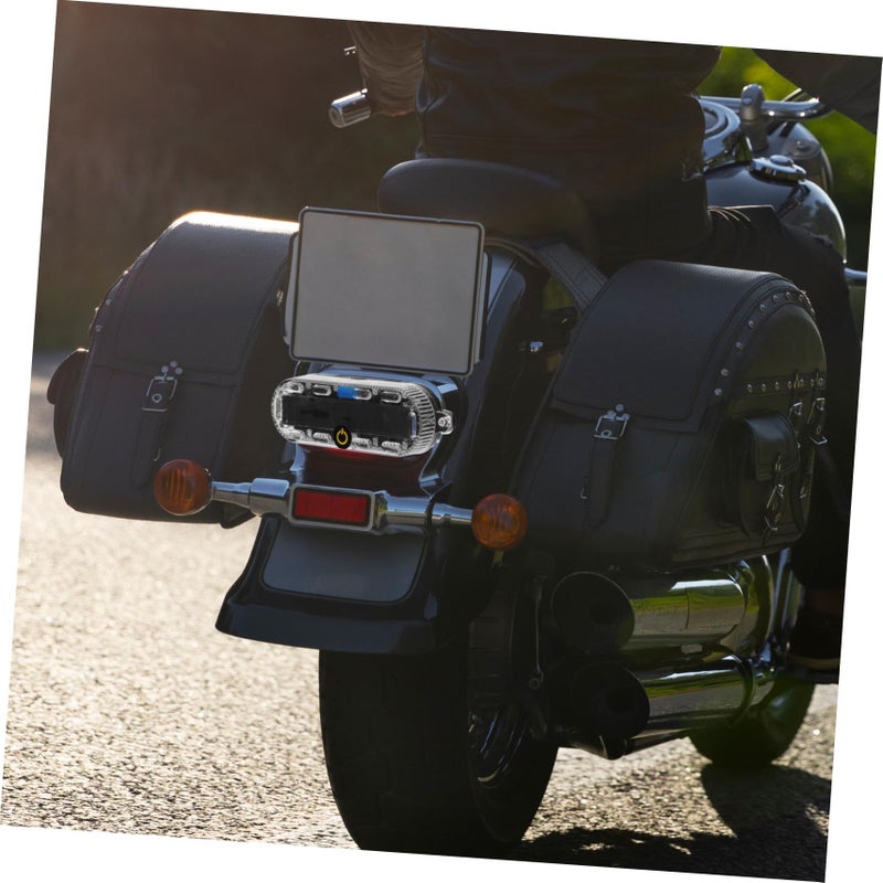 2pcs Solar Motorcycle LED Lights Rear Warning Safety Lamp Black - Image 5