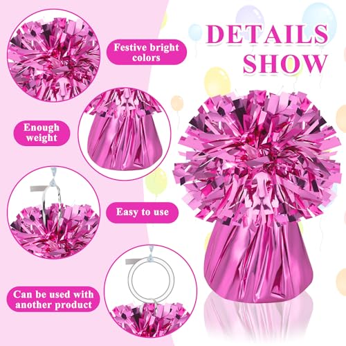 KVCSYAW 24 PCS Balloon Weights Metallic Anchor, Balloon Holder Heavy Weights with 1 Roll Iridescent Crimped Ribbon for Balloons Table Party Favor Birthday Decor(Colorful) - Image 3