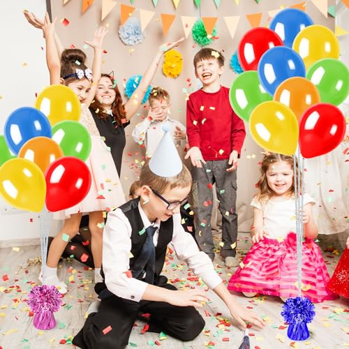 KVCSYAW 24 PCS Balloon Weights Metallic Anchor, Balloon Holder Heavy Weights with 1 Roll Iridescent Crimped Ribbon for Balloons Table Party Favor Birthday Decor(Colorful) - Image 5