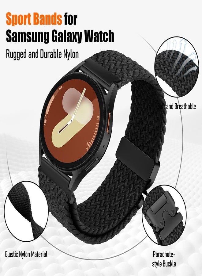 Wowstrap Braided Band for Samsung Galaxy Watch 7 6 5 4 40mm 44mm/Watch 6 4 Classic Bands 46mm 42mm 47mm 43mm/Watch 5 Pro 45mm/3 41mm/FE/Active 2 Men/Women,20mm Elastic Nylon Sport Strap for Samsung Watch 4 5 6 - Image 5