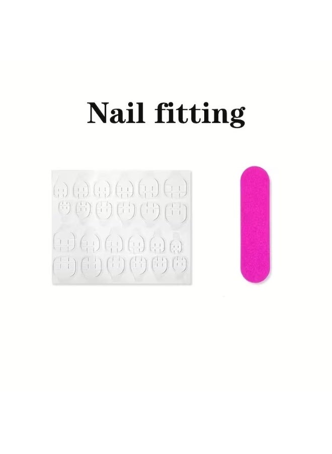 Goolsky 24 Pieces Of Shiny Punk-style Silvery Press-on Fake Nails With A Golden Metallic Finish And A Silvery Mirror Effect - Image 3