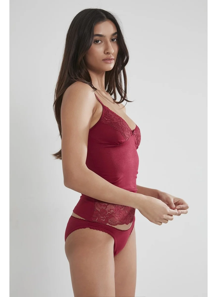 بيير كاردان Lace Combed Cotton Athlete Panties / Camisole Set - 325