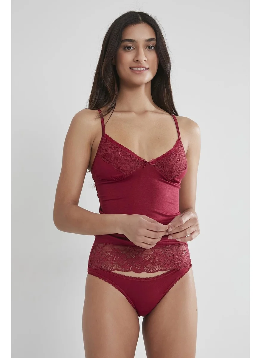 بيير كاردان Lace Combed Cotton Athlete Panties / Camisole Set - 325