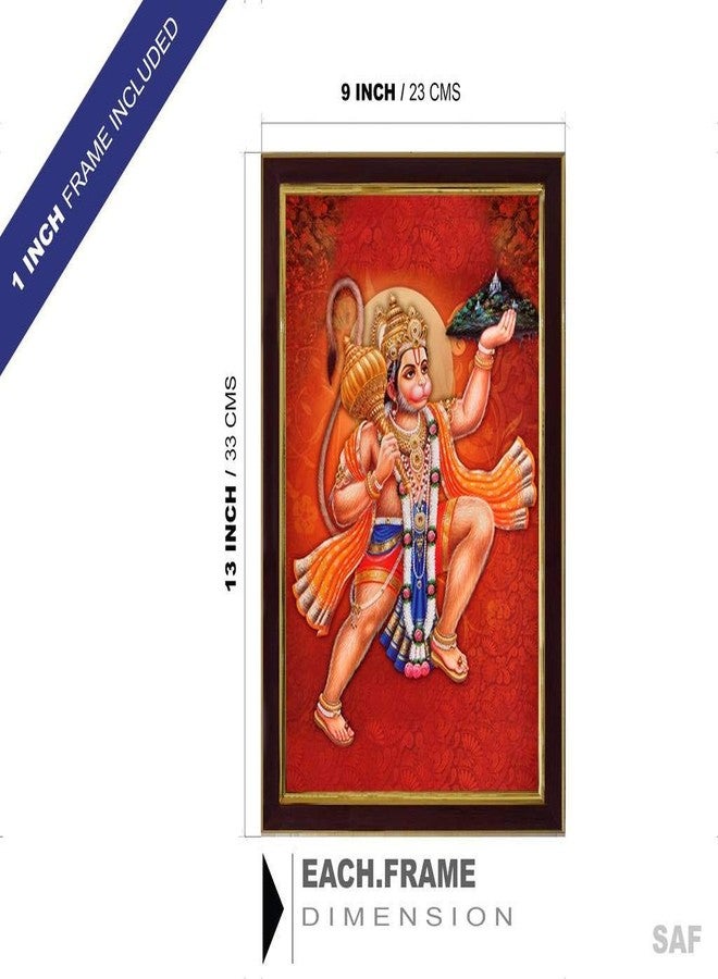 SAF 'Lord Hanuman Ji' UV Textured Painting (Synthetic, 20 cm x 32 cm x 3 cm, Multicolor) - Image 3