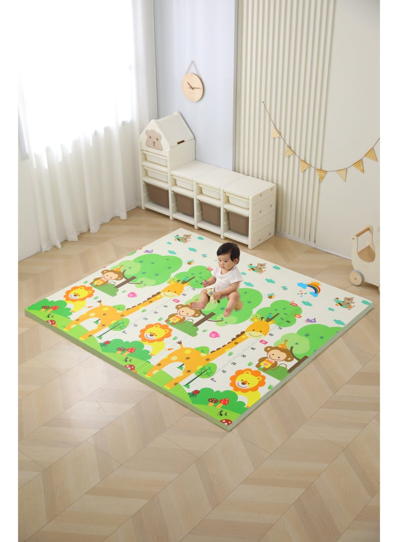 200x180x2CM Thick Baby Play Mat, Colorful Foam Kids Crawling Mat, Large Foldable with Travel Bag,Waterproof and Easy to Clean Double-Sided Baby Rug Mat for Bedroom and Living Room - Image 1