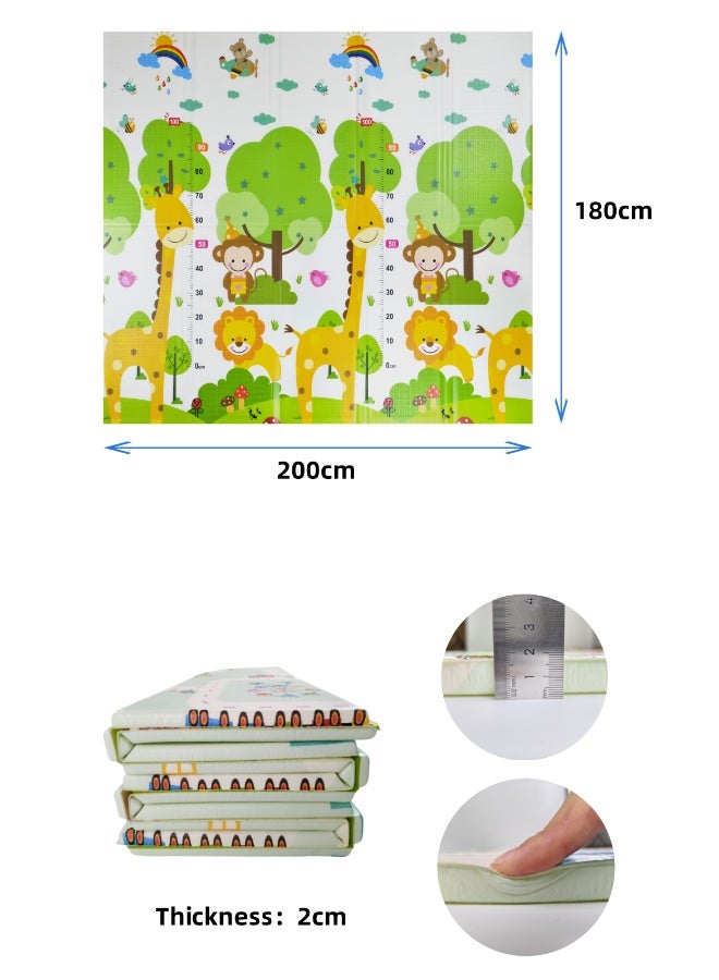 200x180x2CM Thick Baby Play Mat, Colorful Foam Kids Crawling Mat, Large Foldable with Travel Bag,Waterproof and Easy to Clean Double-Sided Baby Rug Mat for Bedroom and Living Room - Image 4