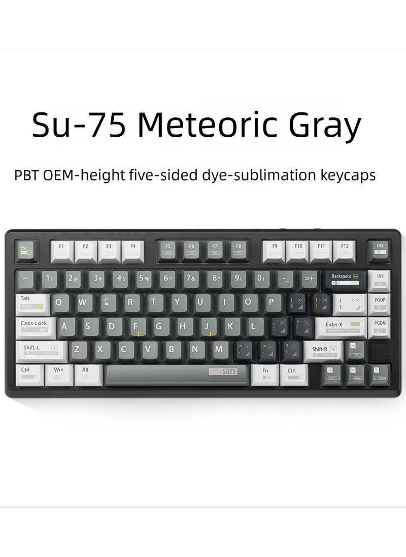 ZIDLI - ZIDLI SU-75 Mechanical Keyboard - CNC Aluminum Block (Alu Block), Triple Mode (Wired/2.4G/Bluetooth), Gasket Structure for Tactile Feedback, 75% Hot-Swap PBT Keycaps with KTT Switches, 16M RGB, 6000mAh Battery - Image 1
