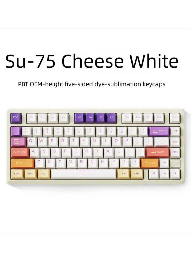 ZIDLI - ZIDLI SU-75 Mechanical Keyboard - CNC Aluminum Block (Alu Block), Triple Mode (Wired/2.4G/Bluetooth), Gasket Structure for Tactile Feedback, 75% Hot-Swap PBT Keycaps with KTT Switches, 16M RGB, 6000mAh Battery - Image 1