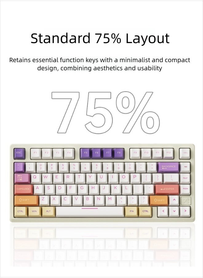 ZIDLI - ZIDLI SU-75 Mechanical Keyboard - CNC Aluminum Block (Alu Block), Triple Mode (Wired/2.4G/Bluetooth), Gasket Structure for Tactile Feedback, 75% Hot-Swap PBT Keycaps with KTT Switches, 16M RGB, 6000mAh Battery - Image 1
