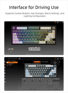 ZIDLI ZIDLI SU-75 Mechanical Keyboard - CNC Aluminum Block (Alu Block), Triple Mode (Wired/2.4G/Bluetooth), Gasket Structure for Tactile Feedback, 75% Hot-Swap PBT Keycaps with KTT Switches, 16M RGB, 6000mAh Battery  - Image 3