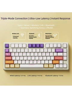 ZIDLI ZIDLI SU-75 Mechanical Keyboard - CNC Aluminum Block (Alu Block), Triple Mode (Wired/2.4G/Bluetooth), Gasket Structure for Tactile Feedback, 75% Hot-Swap PBT Keycaps with KTT Switches, 16M RGB, 6000mAh Battery  - Image 4