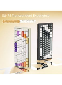 ZIDLI ZIDLI SU-75 Mechanical Keyboard - CNC Aluminum Block (Alu Block), Triple Mode (Wired/2.4G/Bluetooth), Gasket Structure for Tactile Feedback, 75% Hot-Swap PBT Keycaps with KTT Switches, 16M RGB, 6000mAh Battery  - Image 5
