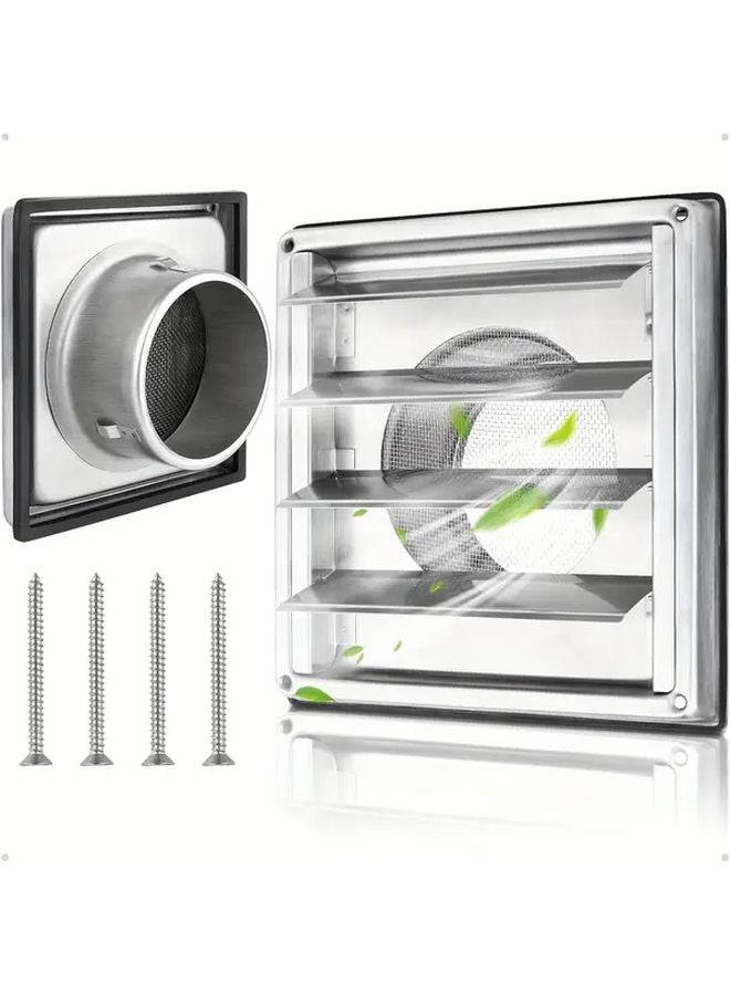 150mm 304 Stainless Steel Exhaust Vent Cover With Insect Screen Heavy Duty Outdoor Indoor - Image 1