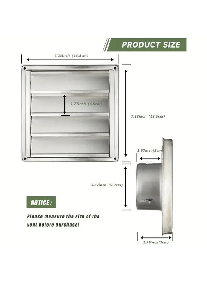 150mm 304 Stainless Steel Exhaust Vent Cover With Insect Screen Heavy Duty Outdoor Indoor - Image 3