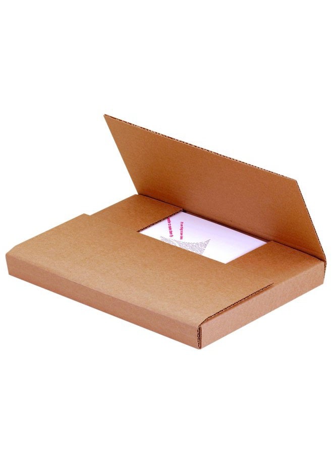 Boxes Fast BFM12102BFK Corrugated Cardboard Easy-Fold Mailers, 12 x 10 1/2 x 2 Inches, Fold Over Mailers, Adjustable Die-Cut Shipping Boxes, Multi-Depth, Large Kraft Mailing Boxes (Pack of 50) - Image 1