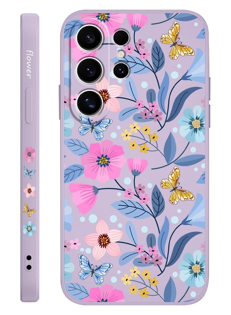 for Samsung Galaxy S25 Ultra Case, Creative Patterns Slim Non Slip Lightweight Phone Cover for Galaxy S25 Ultra 6.9 inch, Flower Purple - Image 1