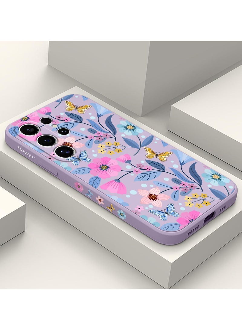 for Samsung Galaxy S25 Ultra Case, Creative Patterns Slim Non Slip Lightweight Phone Cover for Galaxy S25 Ultra 6.9 inch, Flower Purple - Image 2