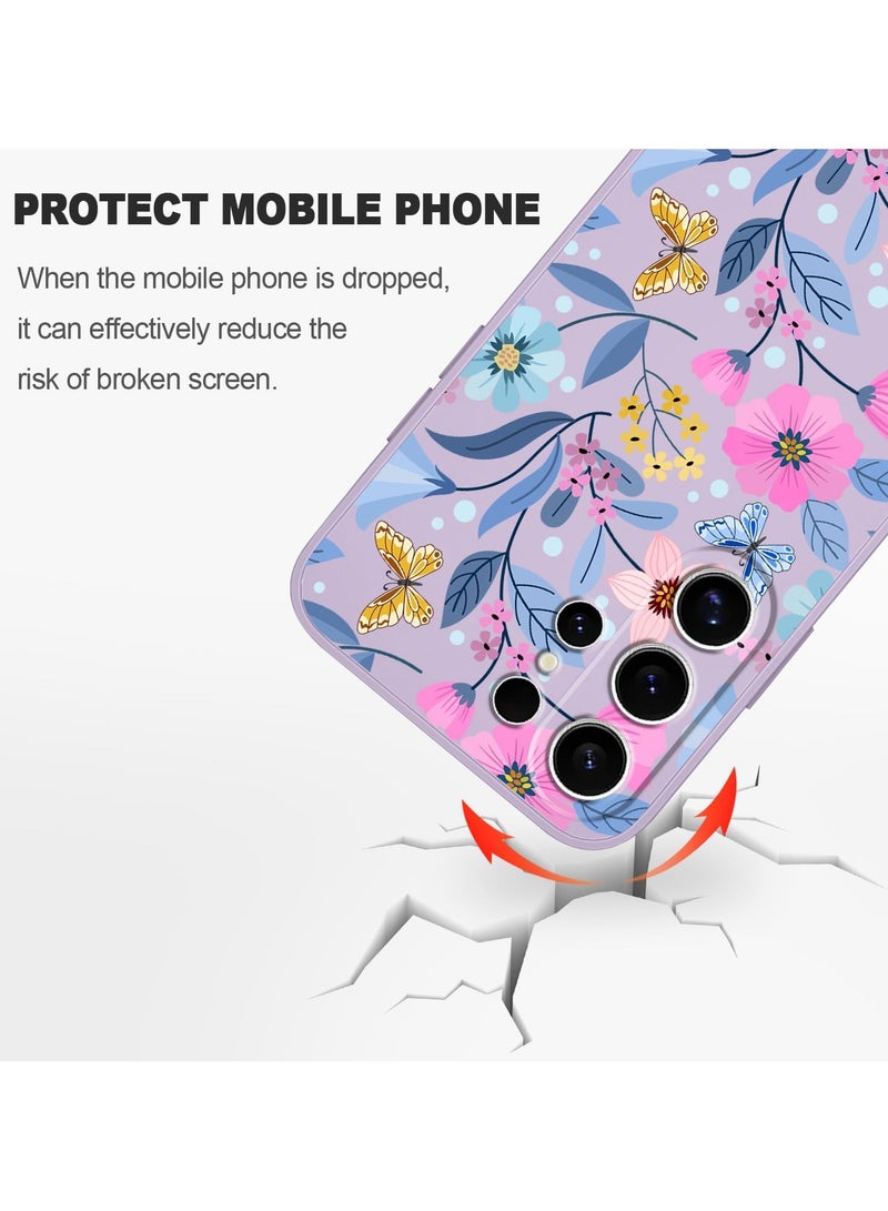 for Samsung Galaxy S25 Ultra Case, Creative Patterns Slim Non Slip Lightweight Phone Cover for Galaxy S25 Ultra 6.9 inch, Flower Purple - Image 5