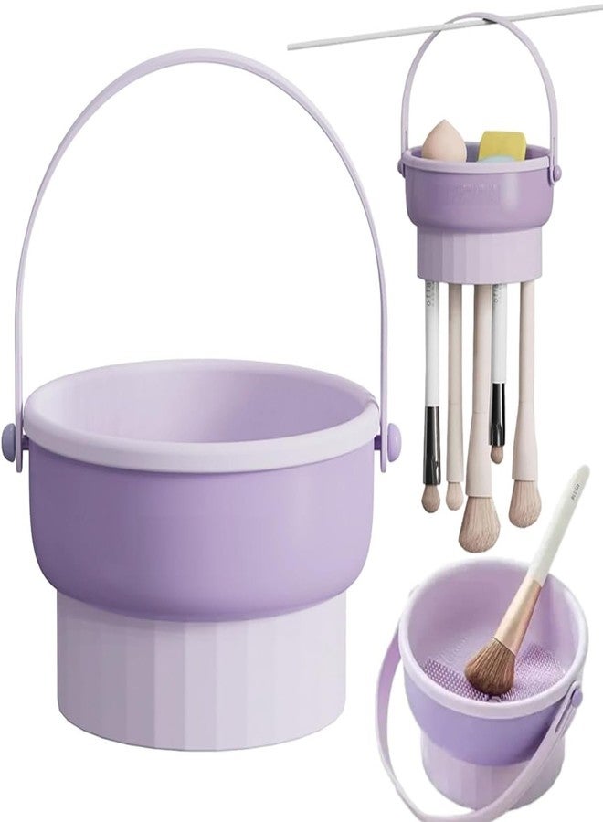 ACHARAJ 3 in 1 Makeup Brush Cleaning Bowl Beauty Egg Cleaning Tool Storage Set Brush Powder Puff Dry Cleaning Silicone Drying Shelf - Image 1