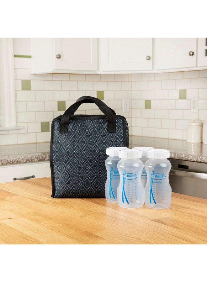 Dr. Brown's Dr. Brown's Fold & Freeze Bottle Tote, Travel Baby Bottle Insulated Cooler Bag, Store Up to 6 Baby Bottles, Black, BPA Free - Image 5