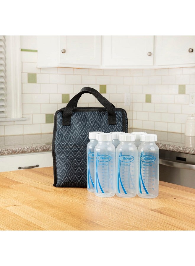 Dr. Brown's Dr. Brown's Fold & Freeze Bottle Tote, Travel Baby Bottle Insulated Cooler Bag, Store Up to 6 Baby Bottles, Black, BPA Free - Image 3