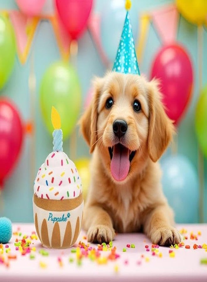 Nestpark Dog Birthday Toy - Pup Cake Puppy Cupcake Plush Squeak and Crinkle Gift - Image 2