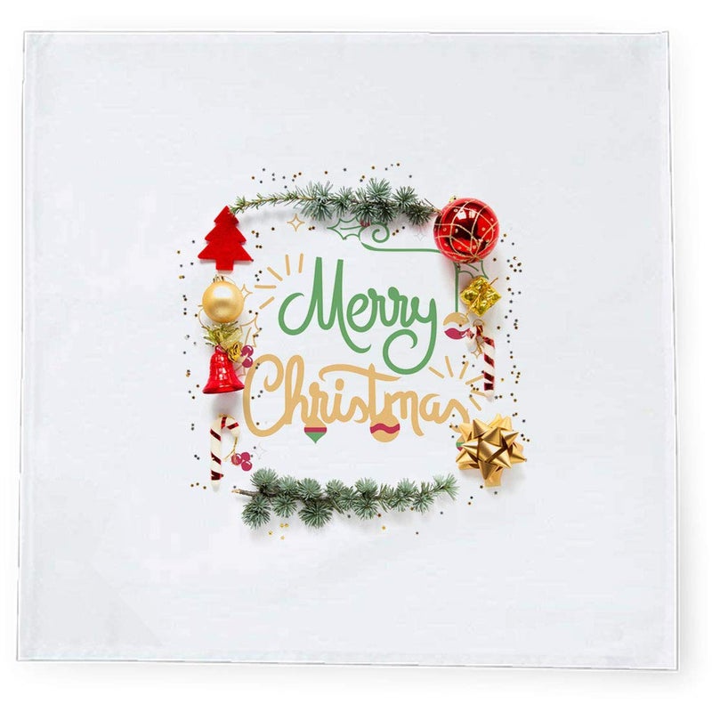 Khakee 6 Pcs Christmas Theme Tafta Silk Table Napkins 10x 10 for Xmas Decoration Christmas OrnamentsChristmas Gift npxmas115P - Image 2