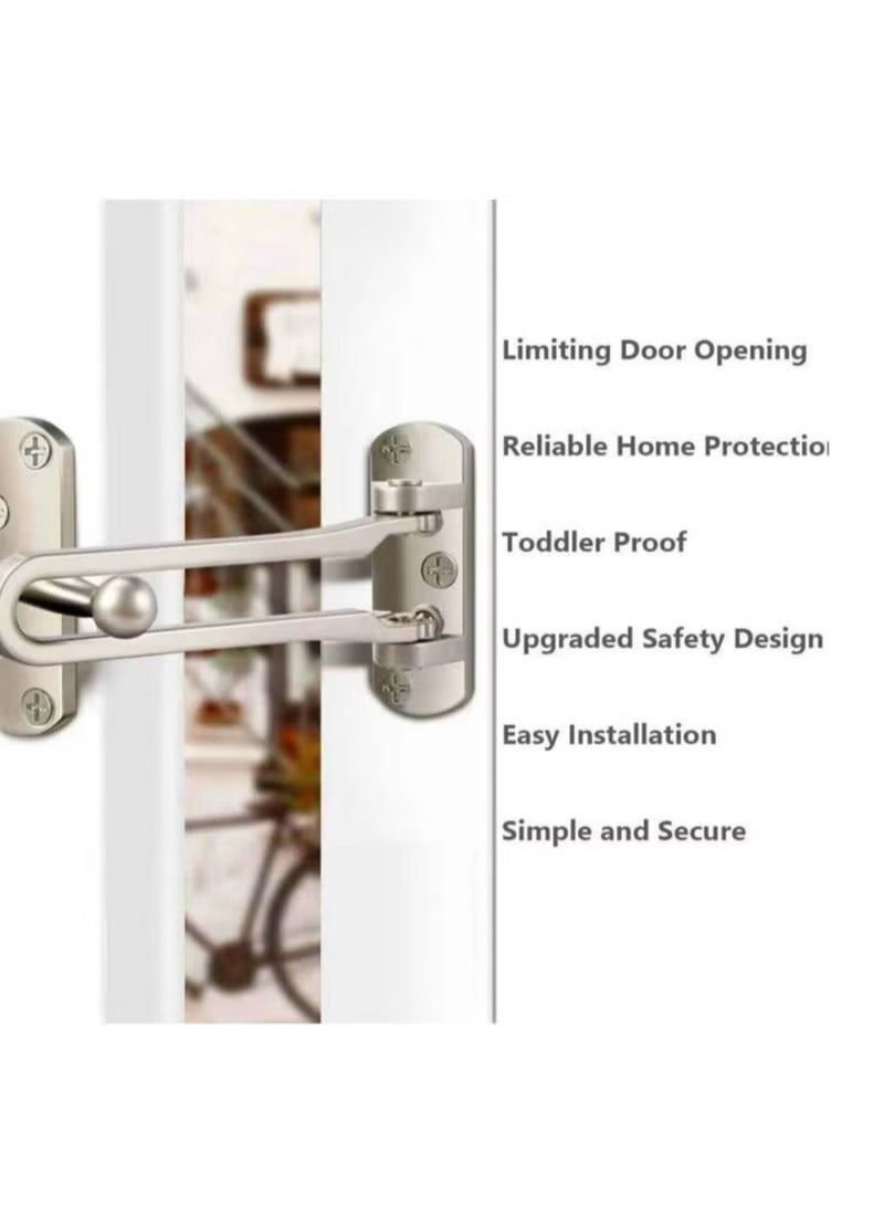 Door Chain Lock, Swing bar Door Lock Bolt, Inner Door Chain Lock, Hotel Door Latch Lock, Latch Guard, Kid Door Lock, Metal Bolt Lock - Image 5