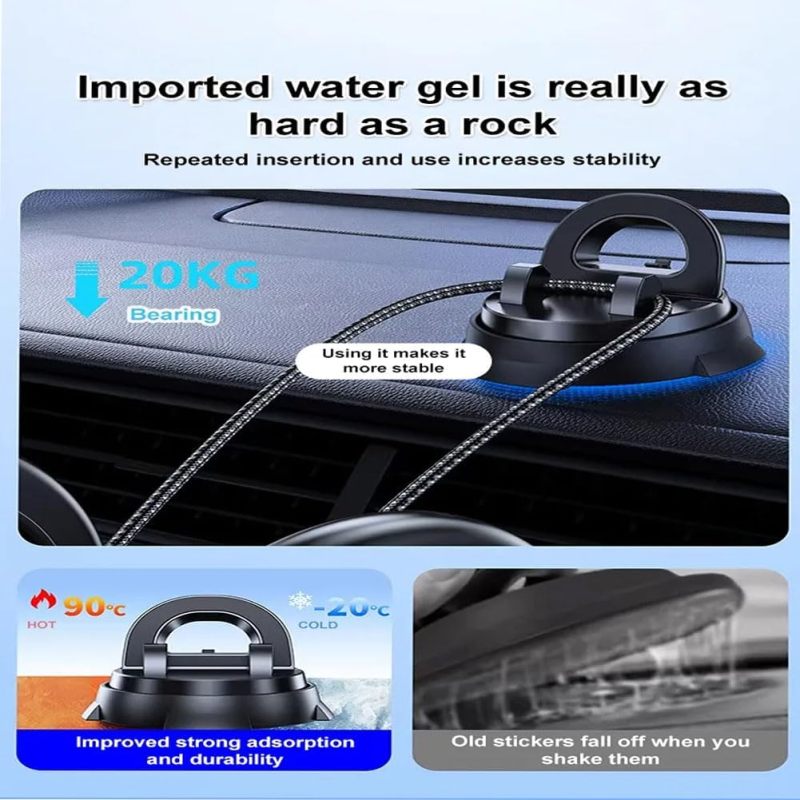Intelligent Suction Cup Phone Holder with Triple Anti-Slip Grip 360° Adjustable Car Console Mount - Heat-Resistant Stable Navigation Stand for Safe Driving - Image 5